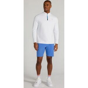 REDVANLY Fallon Quarter Zip Men's L/S Pull-Over Golf Jersey Bright White LARGE